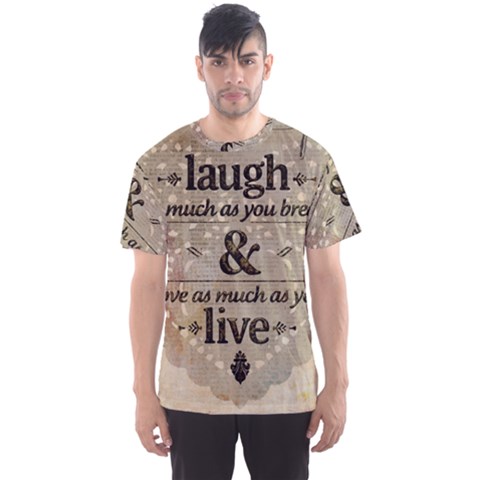 Motivational Calligraphy Grunge Men s Sports Mesh Tee by Sapixe
