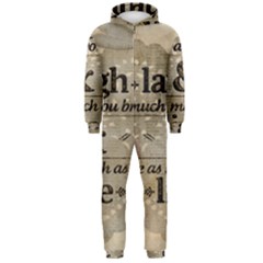 Motivational Calligraphy Grunge Hooded Jumpsuit (men)  by Sapixe