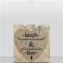 Motivational Calligraphy Grunge Full Print Rope Handle Tote (Large) View2