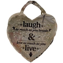 Motivational Calligraphy Grunge Giant Heart Shaped Tote by Sapixe