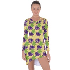 Grapes Background Sheet Leaves Asymmetric Cut-out Shift Dress by Sapixe