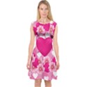 Background Flowers Texture Love Capsleeve Midi Dress View1