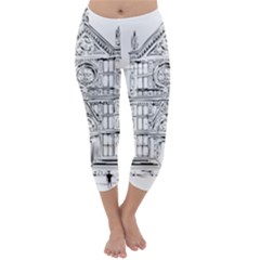 Line Art Architecture Church Italy Capri Winter Leggings  by Sapixe