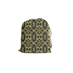 Golden Ornate Intricate Pattern Drawstring Pouches (small)  by dflcprints