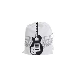 Guitar Abstract Wings Silhouette Drawstring Pouches (xs)  by Sapixe