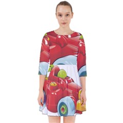 Car Vehicle Racing Car Formula Smock Dress by Sapixe