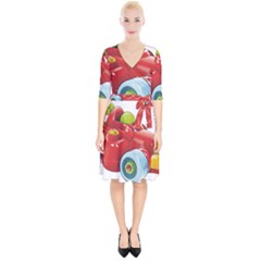 Car Vehicle Racing Car Formula Wrap Up Cocktail Dress by Sapixe