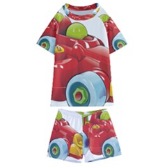 Car Vehicle Racing Car Formula Kids  Swim Tee And Shorts Set by Sapixe