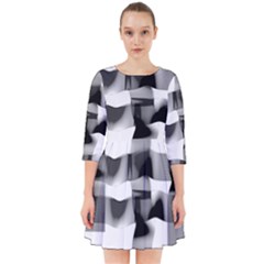 Geometry Square Black And White Smock Dress by Sapixe