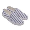 Mattress Ticking Wide Striped Pattern in USA Flag Blue and White Women s Canvas Slip Ons View3