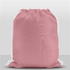 Usa Flag Red Blood Mini Gingham Check Drawstring Bag (small) by PodArtist