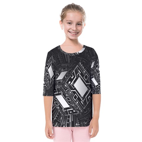 Technoid Future Robot Science Kids  Quarter Sleeve Raglan Tee by Sapixe