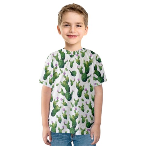 Cactus Pattern Kids  Sport Mesh Tee by Valentinaart