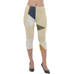 Fabric Textile Texture Abstract Lightweight Velour Capri Leggings  by Sapixe