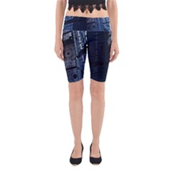 Graphic Design Background Yoga Cropped Leggings by Sapixe