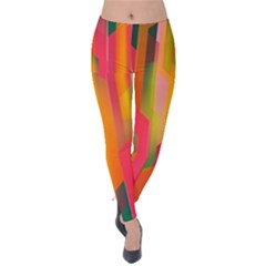 Background Abstract Colorful Velvet Leggings by Nexatart