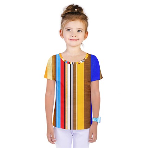 Colorful Stripes Kids  One Piece Tee by FunnyCow