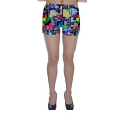 Color Abstract Background Textures Skinny Shorts by Nexatart