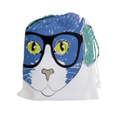 Drawing Cat Pet Feline Pencil Drawstring Pouches (xxl) by Sapixe