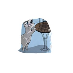 Cat Bird Cage Hunt Hunting Pet Drawstring Pouches (small)  by Sapixe