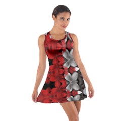 Red And Black Florals  Cotton Racerback Dress by flipstylezfashionsLLC