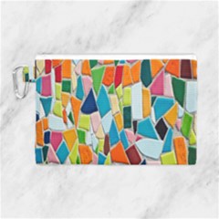 Mosaic Tiles Pattern Texture Canvas Cosmetic Bag (large) by Nexatart