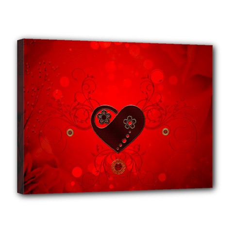 Wonderful Heart On Vintage Background Canvas 16  X 12  by FantasyWorld7