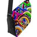 Colorful Bicycles In A Row Flap Messenger Bag (L)  View2