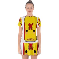 Kawaii Cute Tennants Lager Can Drop Hem Mini Chiffon Dress by CuteKawaii1982
