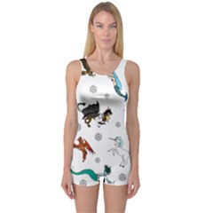 Dundgeon And Dragons Dice And Creatures One Piece Boyleg Swimsuit by IIPhotographyAndDesigns