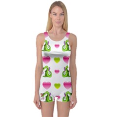Dragons And Hearts One Piece Boyleg Swimsuit by IIPhotographyAndDesigns
