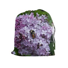 Lilac Bumble Bee Drawstring Pouches (extra Large) by IIPhotographyAndDesigns