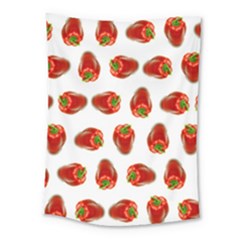 Red Peppers Pattern Medium Tapestry by SuperPatterns
