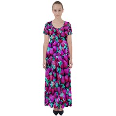 Pile Of Red Strawberries High Waist Short Sleeve Maxi Dress by FunnyCow