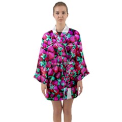 Pile Of Red Strawberries Long Sleeve Kimono Robe by FunnyCow