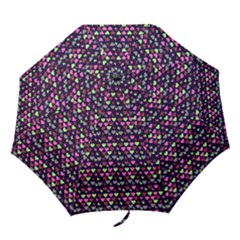 Hearts Butterflies Blue Pink Folding Umbrellas by snowwhitegirl