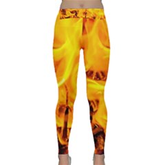 Fire And Flames Classic Yoga Leggings by FunnyCow