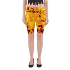 Fire And Flames Yoga Cropped Leggings by FunnyCow