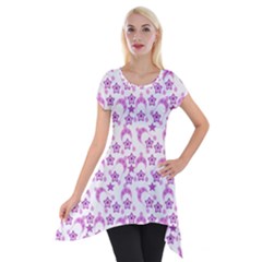 Violet Winter Hats Short Sleeve Side Drop Tunic by snowwhitegirl
