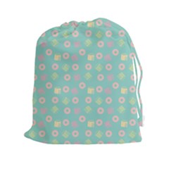 Teal Donuts And Milk Drawstring Pouches (xxl) by snowwhitegirl