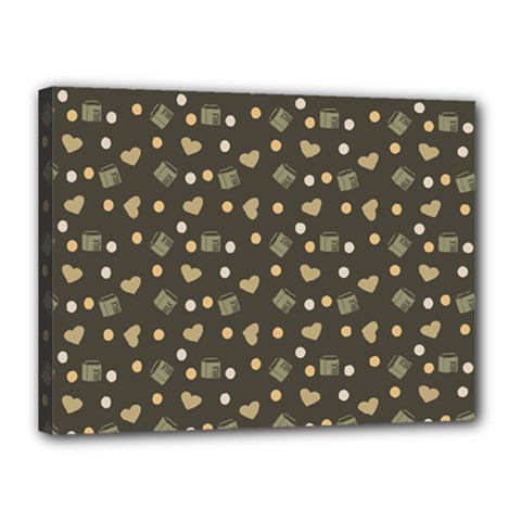 Charcoal Grey  Milk Hearts Canvas 16  X 12  by snowwhitegirl