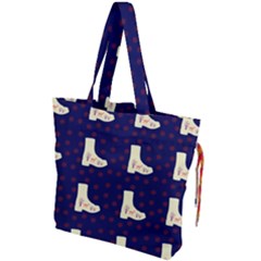 Navy Boots Drawstring Tote Bag by snowwhitegirl