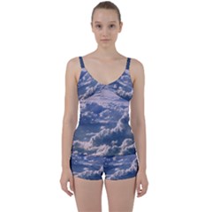In The Clouds Tie Front Two Piece Tankini by snowwhitegirl