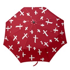 Red White Cross Folding Umbrellas by snowwhitegirl