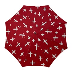 Red White Cross Golf Umbrellas by snowwhitegirl