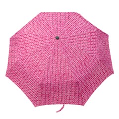 Knitted Wool Bright Pink Folding Umbrellas by snowwhitegirl