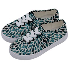 Teal Abstract Swirl Drops Kids  Classic Low Top Sneakers by snowwhitegirl