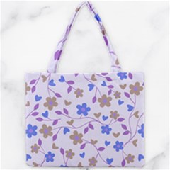 Blue Vintage Flowers Mini Tote Bag by snowwhitegirl