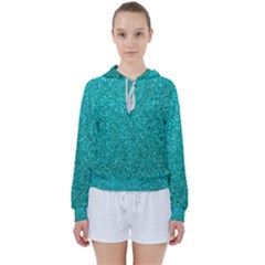 Aqua Glitter Women s Tie Up Sweat by snowwhitegirl