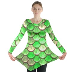 Green Mermaid Scale Long Sleeve Tunic  by snowwhitegirl
